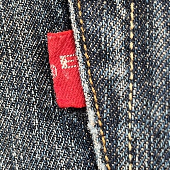 LEVI'S Big E Made In USA HESHER Regular Straight‎ Dark Blue Jeans 38x33 - Picture 6 of 11